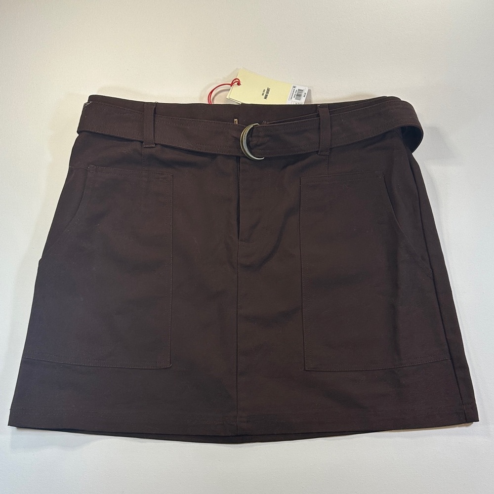 Woolrich Belted Mini Skirt with Stretch Waist NWT Size M